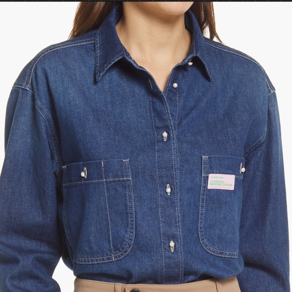 Closed x Leandra Medine Cohen Denim Button up shirt NWT - Picture 6 of 9